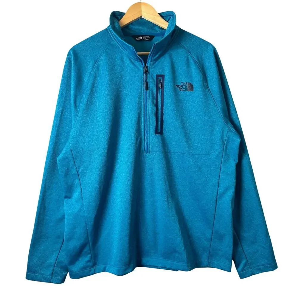 The North Face Canyonlands 1/2-Zip Fleece Jacket Mens XL Blue Pocket Athletic
